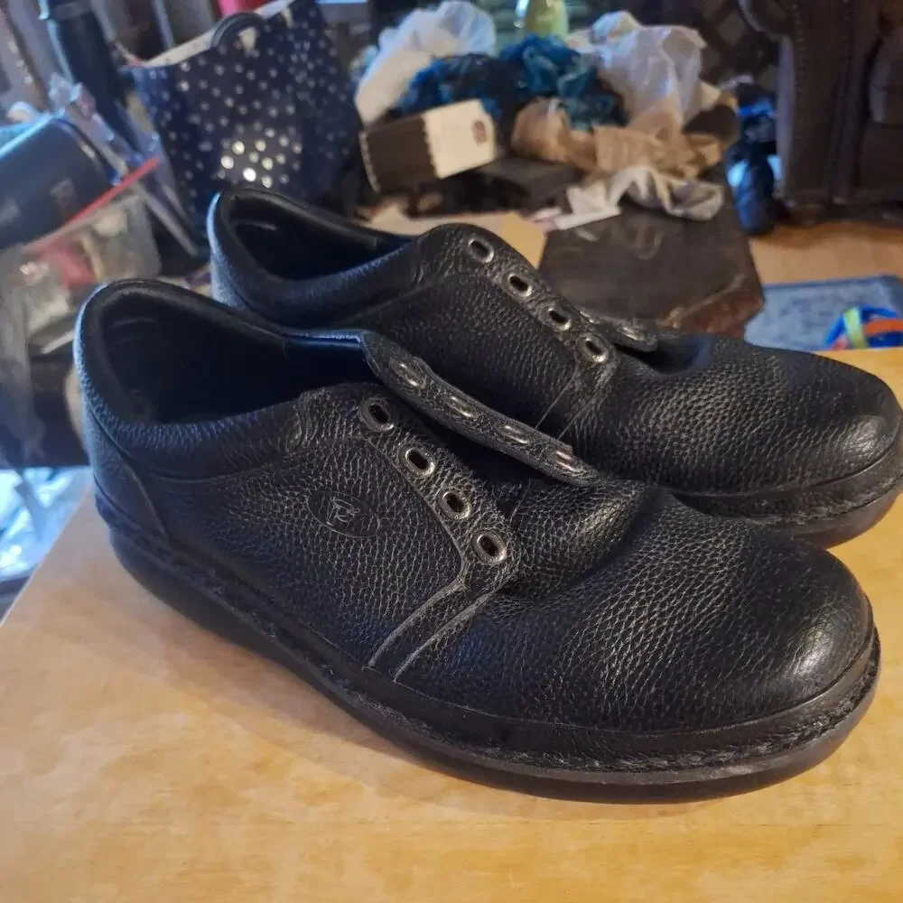 Propet Village Walker Black Leather Mens Casual M4070-Black Size 14 US X(3E)